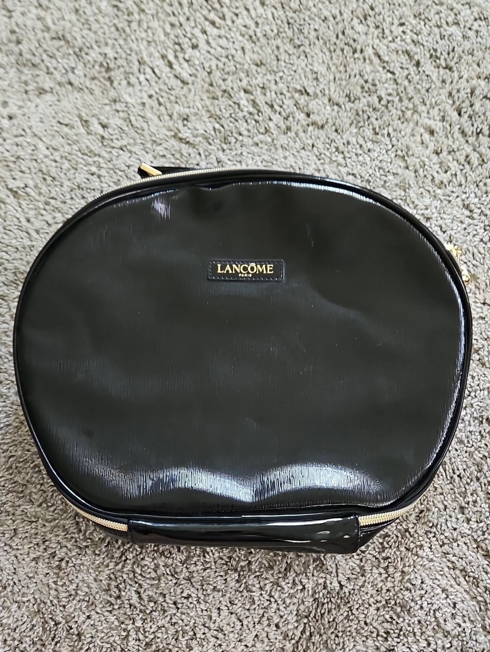 Lancome Black Patent Cosmetic Case